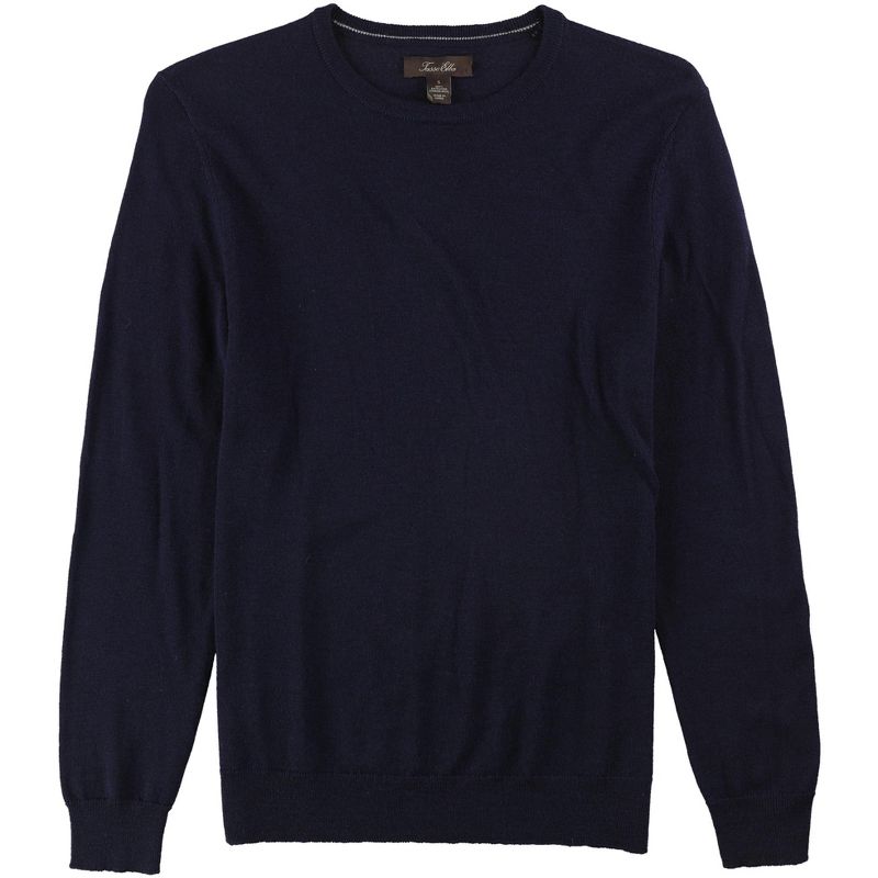 Tasso Elba Mens LS Pullover Sweater, navyblue, Large