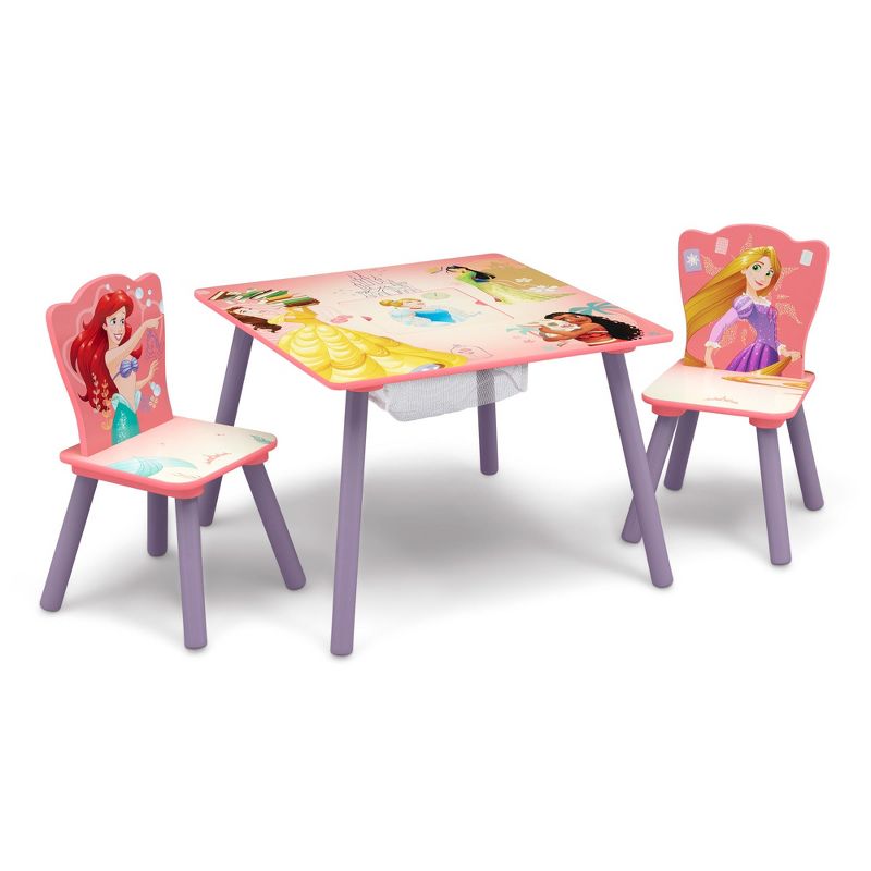Delta Children Disney Princess Kids Table and 2 Chairs with Storage