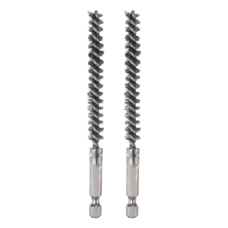 Unique Bargains Stainless Steel Cleaning Tools and Accessories Durable 1/4 Inch Hex Bore Brushes 2 Pcs 0.31 Inch Dia