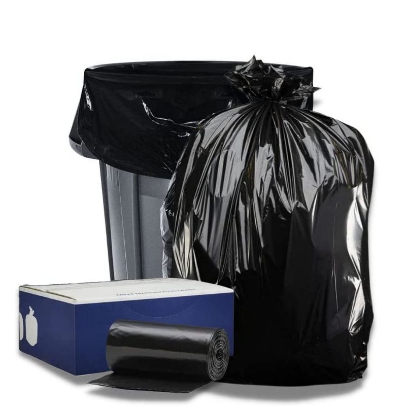 Plasticplace 65 Gallon Trash Bags, 2.7 Mil, Black, 50'' x 48'' (25 Count)