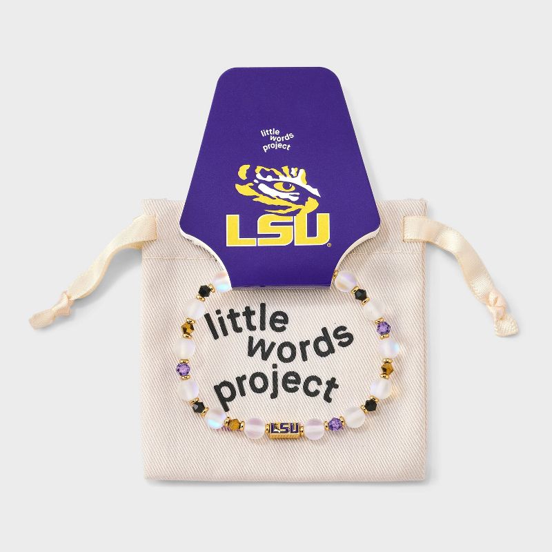 Little Words Project LSU Stacker Beaded Bracelet - Yellow/White/Purple