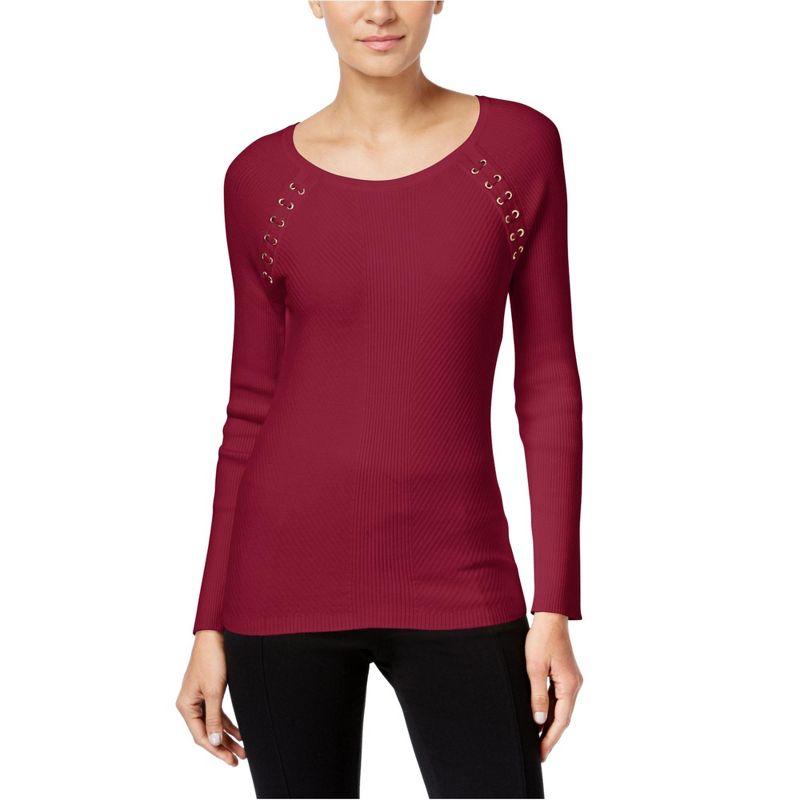 I.N.C International Concepts Womens Lace-Up Knit Sweater, glazedberry, XX-Large