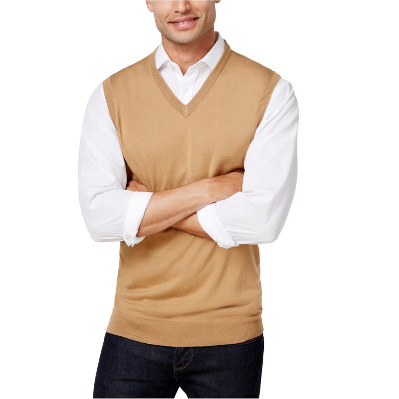 Club Room Mens Knit Sweater Vest, applecinnamon, Small
