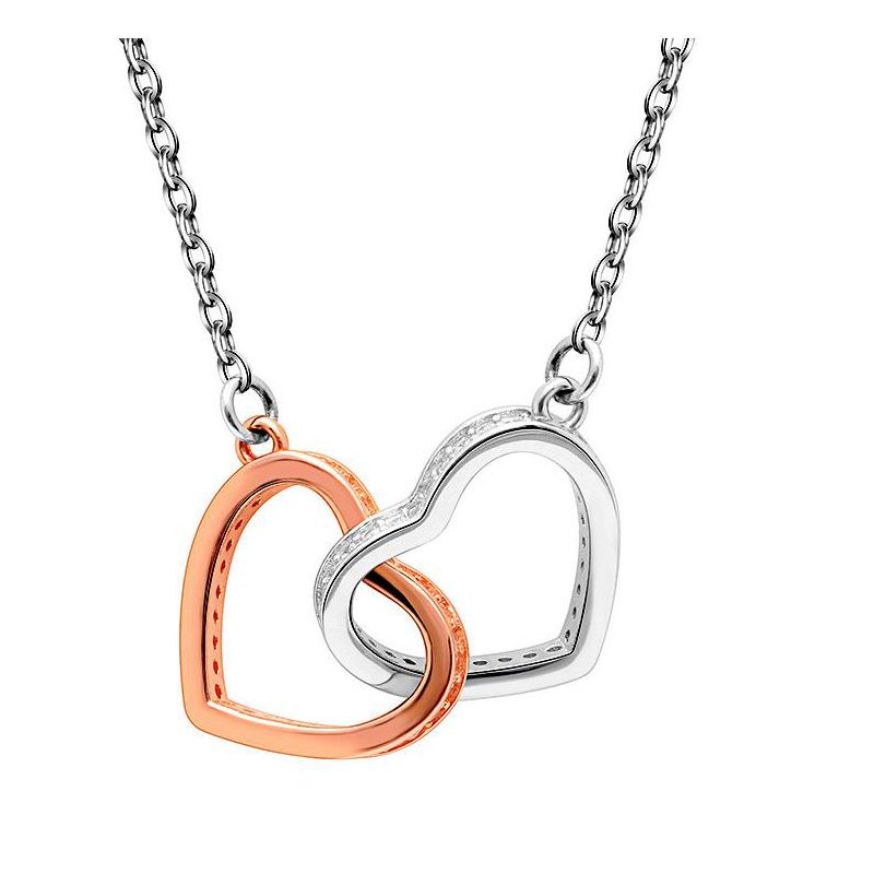 Interlinking Hearts Pendant Necklace Sterling Silver Women Ginger Lyne Collection