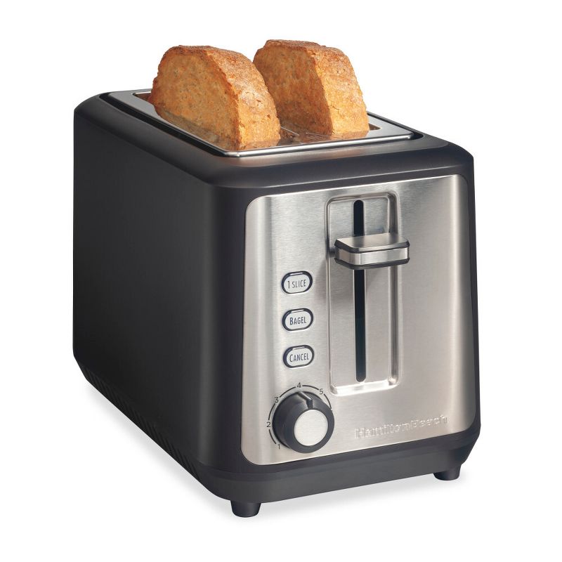 Hamilton Beach Gourmet 2 Slice Toaster Sure - Toast Technology Longer 6.5 Slots 22996G: Metal, 900W, Black, Bagel Toaster
