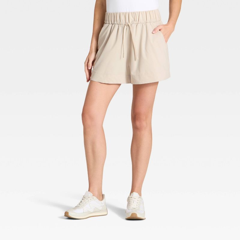 Women's Active Light High-Rise Wide Leg Shorts 3.5" - All In Motion™ Beige XL
