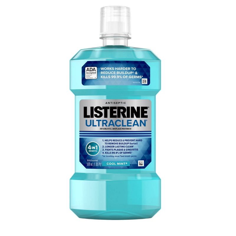 Listerine Ultraclean Tartar Control Antiseptic Intense Mouthwash - Cool Mint - 500ml