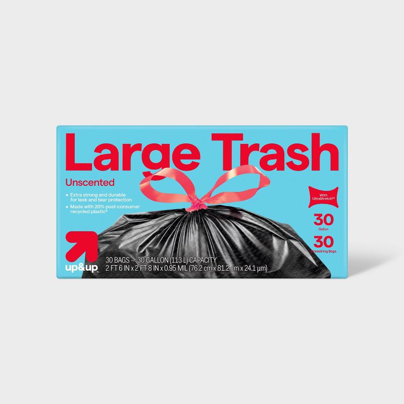 Large Drawstring Trash Bags - 30gal/30ct - up&up™