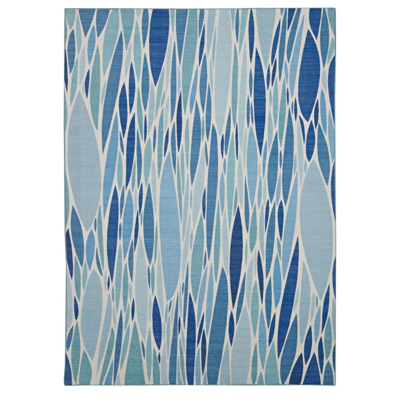 2'x3' Careen Washable Outdoor Rug Blue/Ivory - Linon