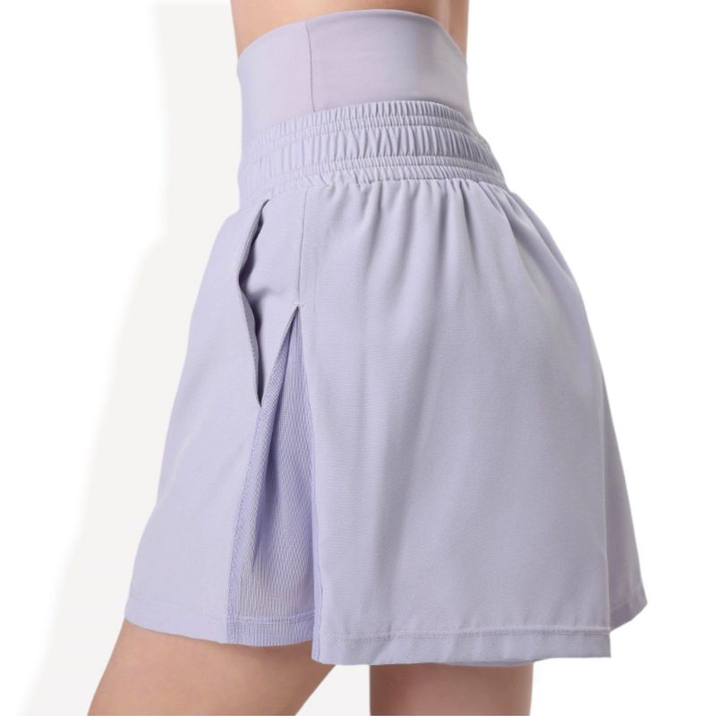 Anna-Kaci Active Women's Elastic Waist High Rise Athletic Shorts Lightweight Breathable Fabric- Large, Purple