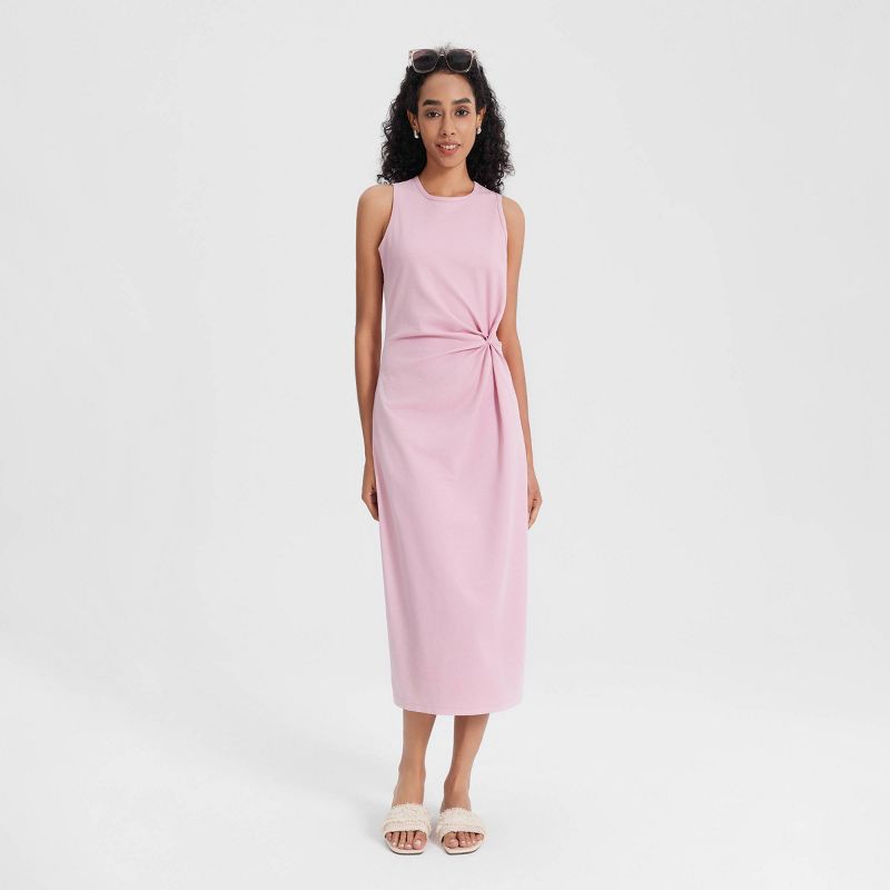 Women's Sleeveless Side-Knot Midi Sundress - A New Day™ Pink S