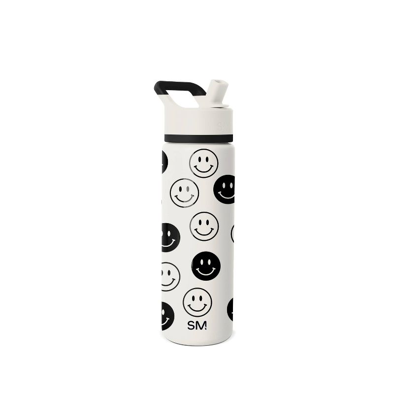 Simple Modern 22oz Summit Happy Face Water Bottle Cream/Black