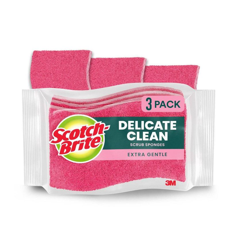 Scotch-Brite Delicate Clean Non-Scratch Scrub Sponges - 3ct