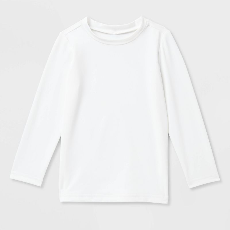 Baby Long Sleeve Solid Swim Rash Guard Top - Cat & Jack™ White 12M