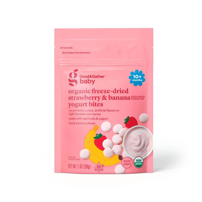 Organic Freeze-Dried Strawberry Banana Yogurt Bites - 1oz - Good & Gather™