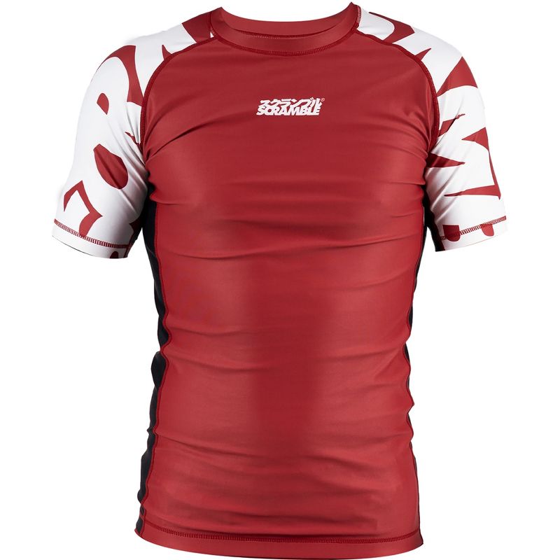 Scramble Baka Short Sleeve Rashguard - Medium - Red/White