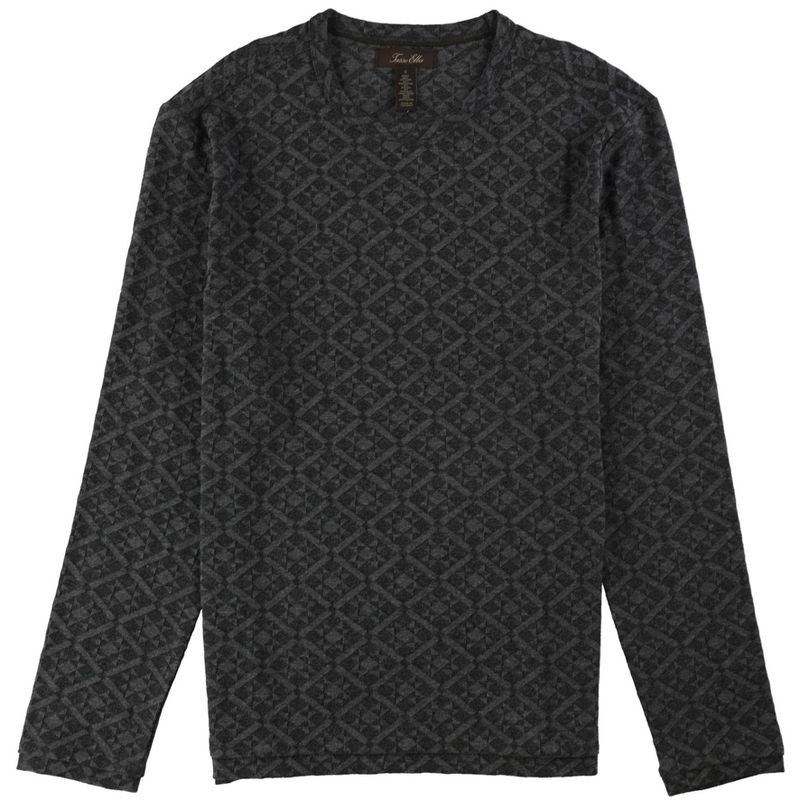Tasso Elba Mens Medallion Pullover Sweater, medgrey, Medium
