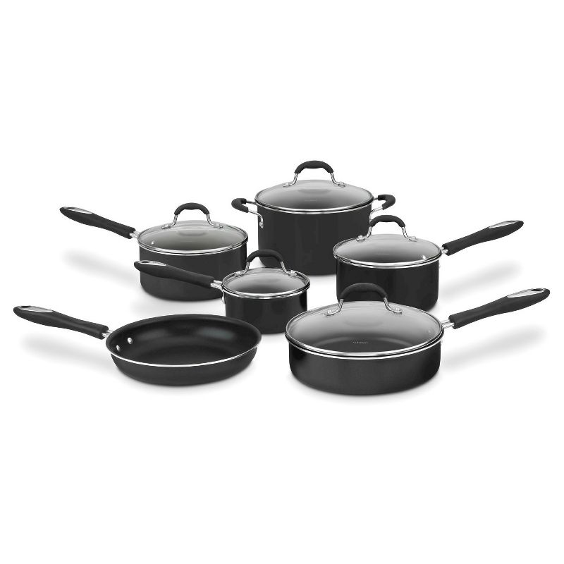 Cuisinart Advantage 11pc Non-Stick Cookware Set - 55-11BK: Gas & Induction Compatible, Dishwasher-Safe, Soft-Grip Handles