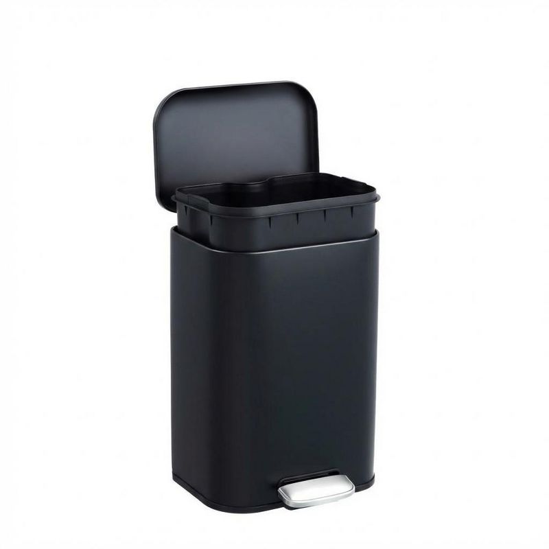 3.2 gal Bathroom Trash Can, Step Garbage Can with Soft-Close Lid, Stainless Steel Recycling Bin with Removable Inner Bucket, for Living Room, Office