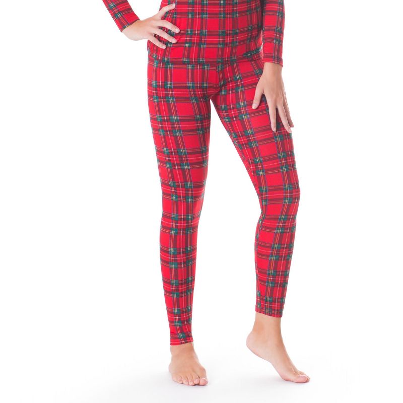 Rocky Women's Thermal Bottoms Long John Base Layer Underwear Pants Insulated For Outdoor Ski Warmth/Extreme Cold Pajamas (Red Plaid - X-Small)