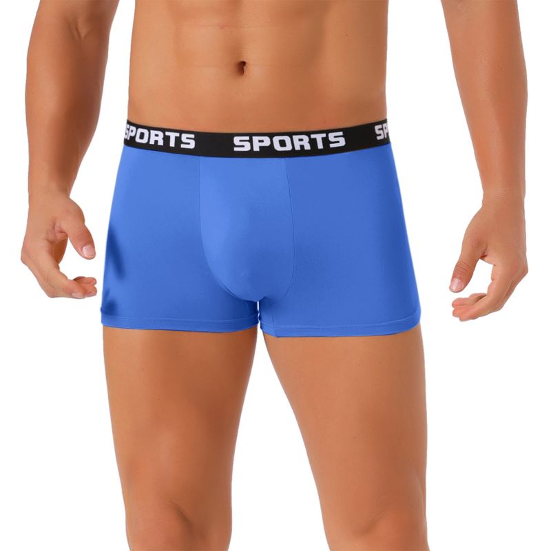 INSPIRE CHIC Men's Lightweight Short Leg Stretch Underwear Boxer Briefs 32 Royal Blue