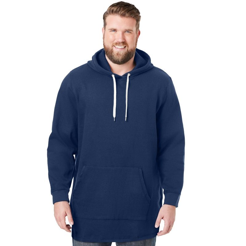 KingSize Fleece Longer-Length Pullover Hoodie - XL, Navy
