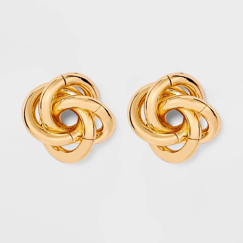 Stellar Button Earrings - A New Day™ Gold: Nickel-Free Metal, Post Closure, 0.6" Studs