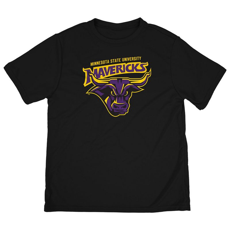 Boys' Minnesota State University Mankato Sport T-Shirt Primary Logo Black X Small
