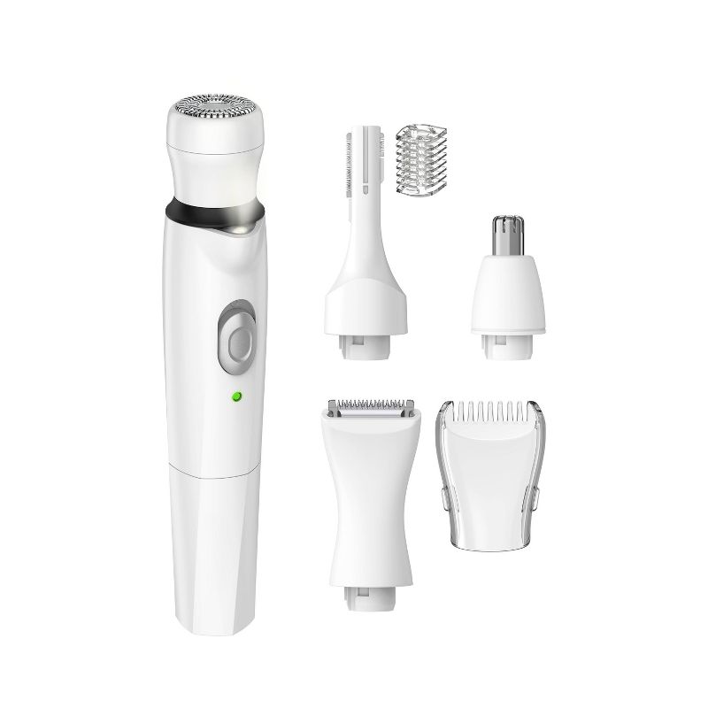 Conair Girlbomb Wet and Dry Cordless Rechargeable Face Shaver with Nose, Ear, Eyebrow and Bikini Trimmer Attachments Set - 6pc