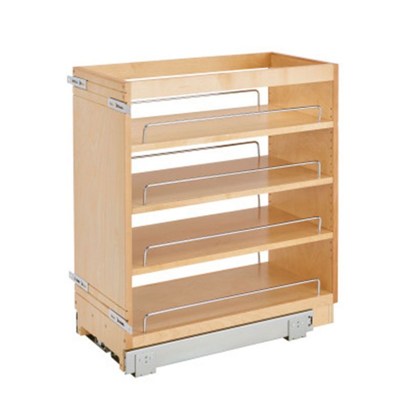 Rev-A-Shelf 11" Pullout Kitchen Cabinet Storage Organizer Slide Out Pantry Spice Rack with Adjustable Shelves for 11.5" W Cabinet Opening, 448-BC-11C