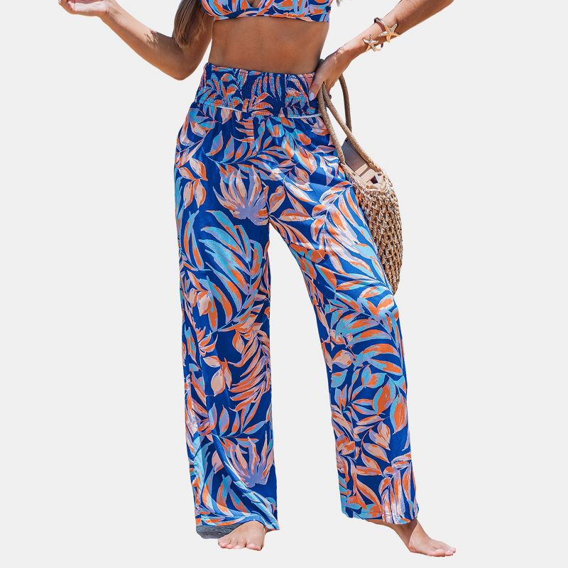 Women's Blue Guava Tropical Pants - Cupshe-S-Blue