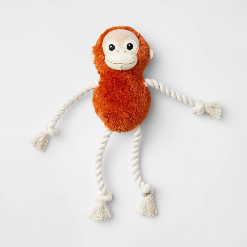 Monkey Plush with Rope Dog Toy - 14" - Boots & Barkley™