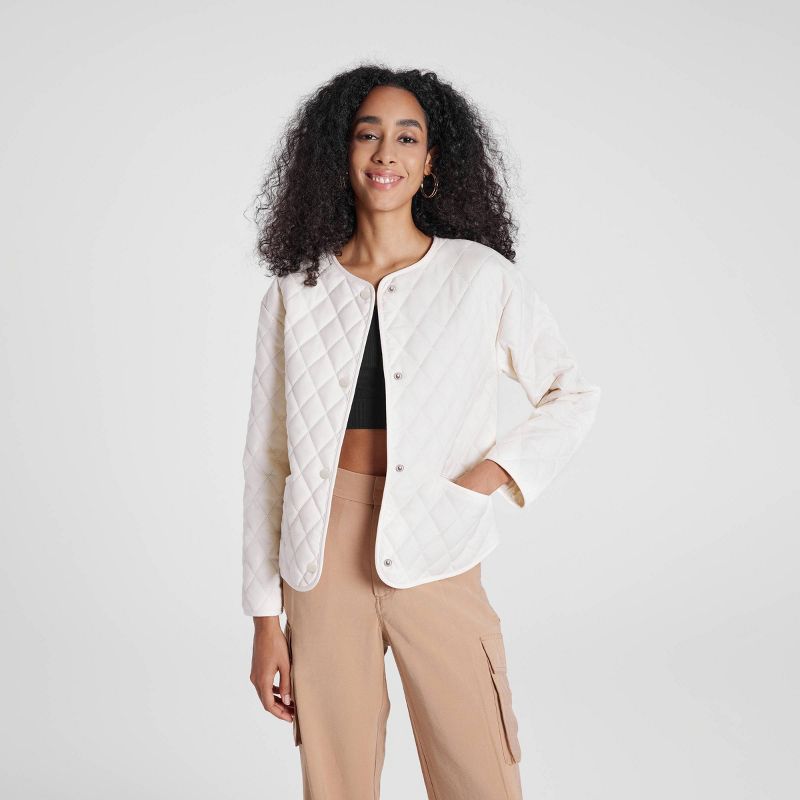 Women's Quilted Jacket - A New Day™ White L