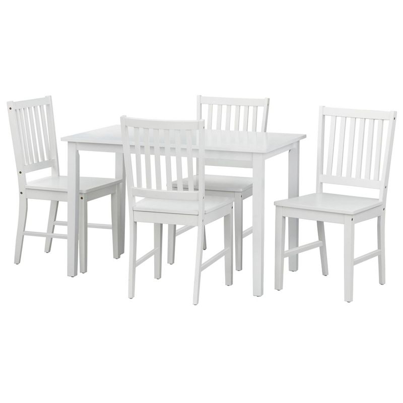 5pc Contemporary Shaker Dining Set White - Buylateral