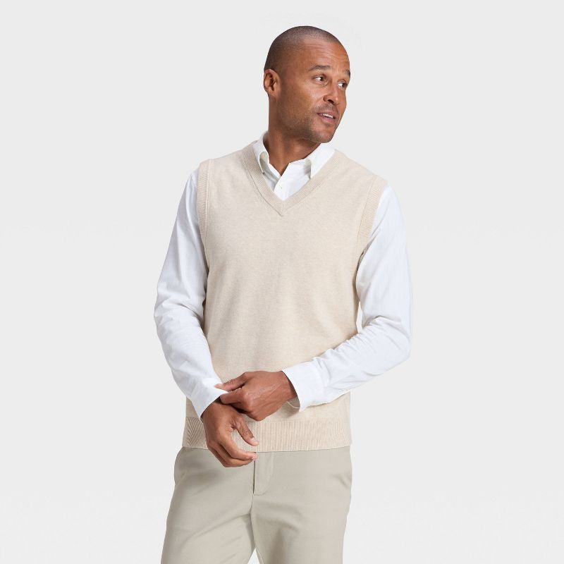 Men's Sweater Vest - Goodfellow & Co™ Oatmeal S
