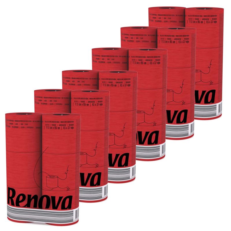 Evideco French Home Goods 3-Ply 140-Sheet Red Toilet Paper Festive Christmas Bulk Sandalwood-Scented Rolls