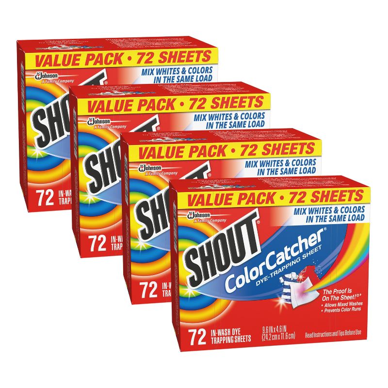 Shout Color Catcher Dye Trapping Laundry Sheets - 72ct/4pk
