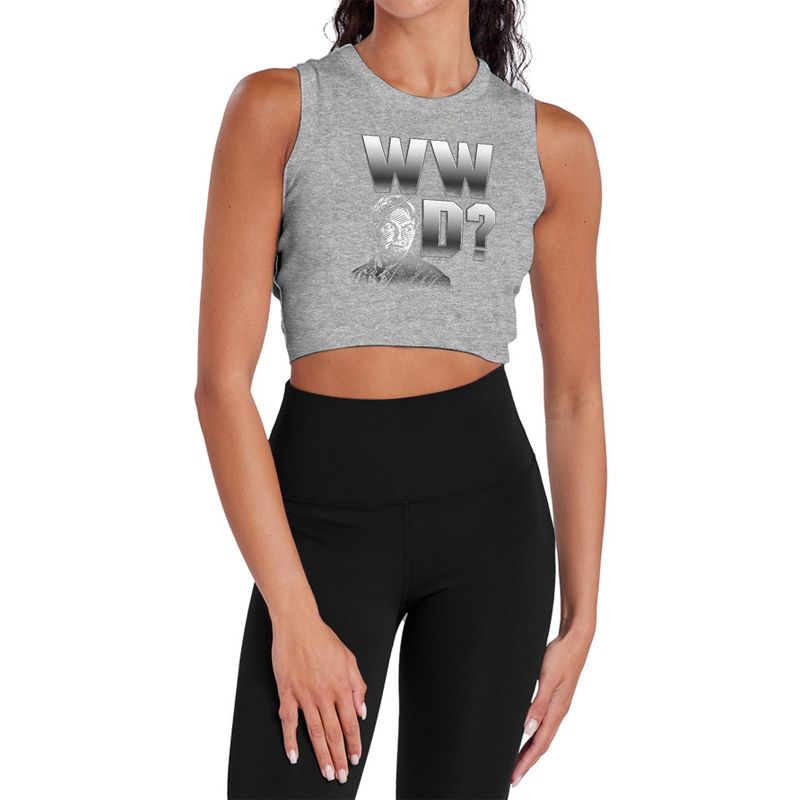Women's NCIS What Would Gibbs Do Sleeveless Crop Top Tank Athletic Heather X Large