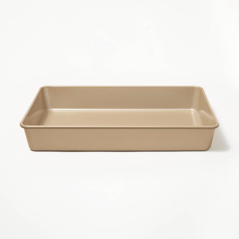 9"x13" Nonstick Aluminized Steel Cake Pan Gold - Figmint™: Rectangular, Oven & Dishwasher Safe, 1 Year Warranty