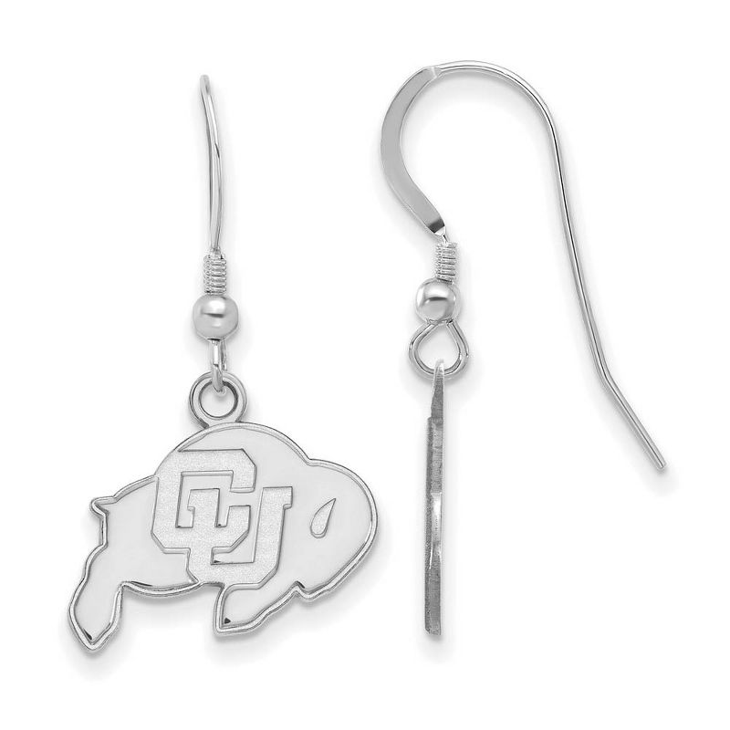 Black Bow Jewelry Sterling Silver Colorado Buffalos NCAA Mascot Small Dangle Earrings