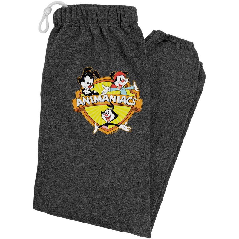 Animaniacs Crest Mens Jogger Sweatpants Charcoal Heather Small