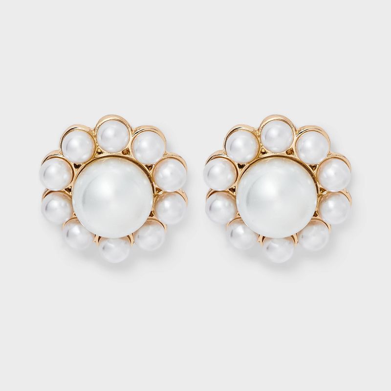 Pearl Bloom Stud Earrings - A New Day™ Pearl
