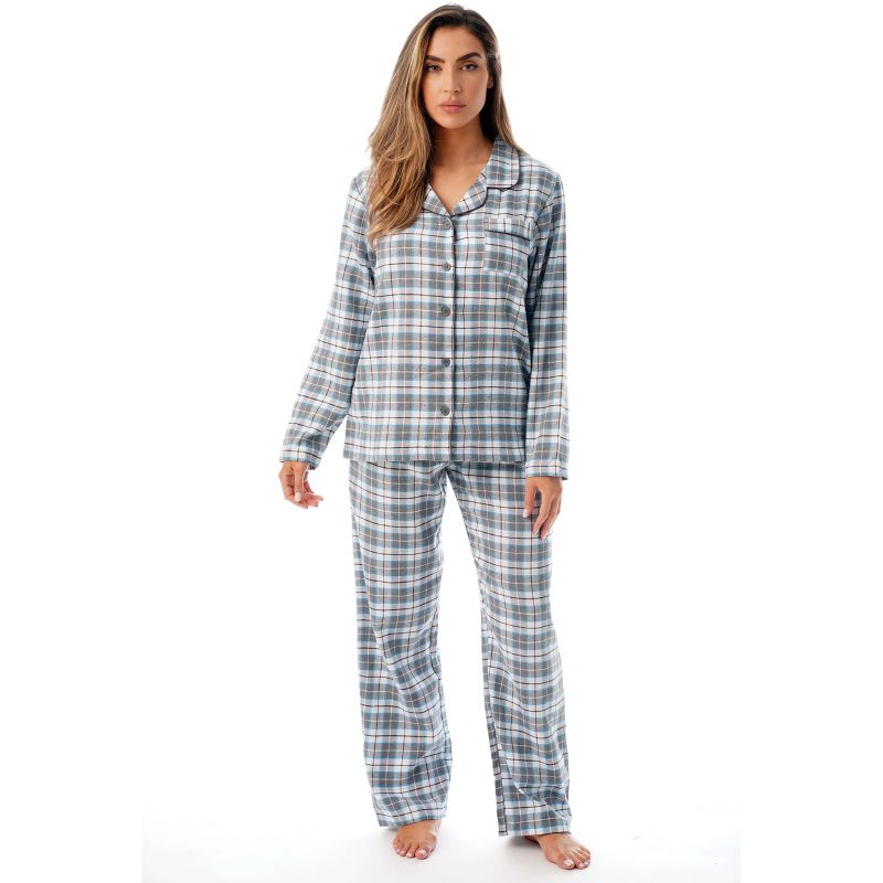 Just Love Womens Long Sleeve Flannel Pajama Set Soft, Warm Sleepwear