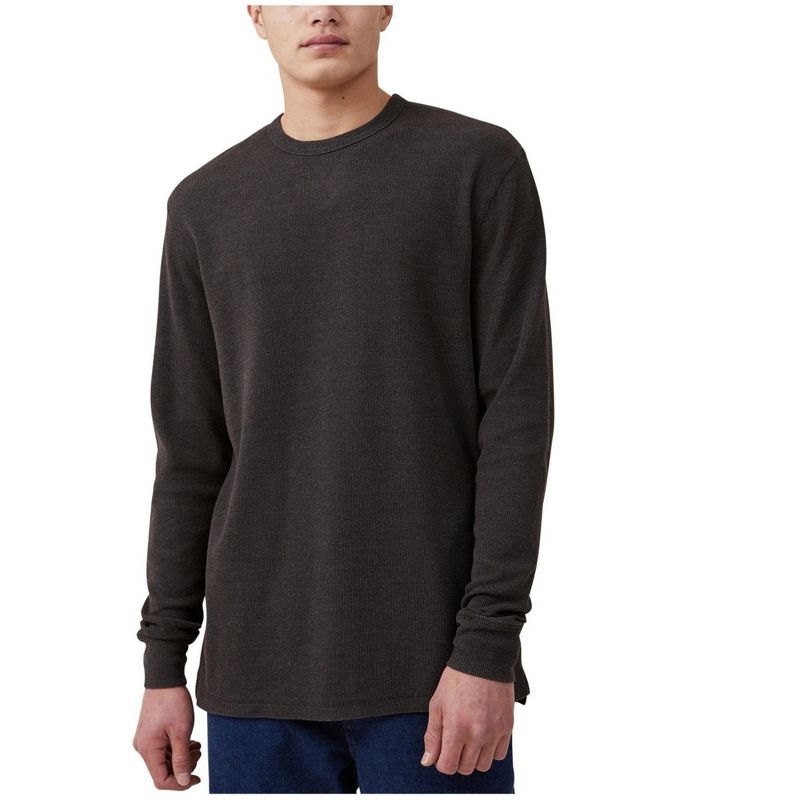Cotton On Mens Rib Pullover Sweater, charcoal, Medium