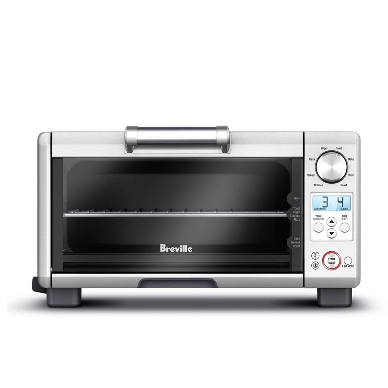 Breville 1800W Mini Smart Toaster Oven Stainless Steel BOV450XL: Countertop, 4-Slice, Dual Rack, Auto Shut-Off