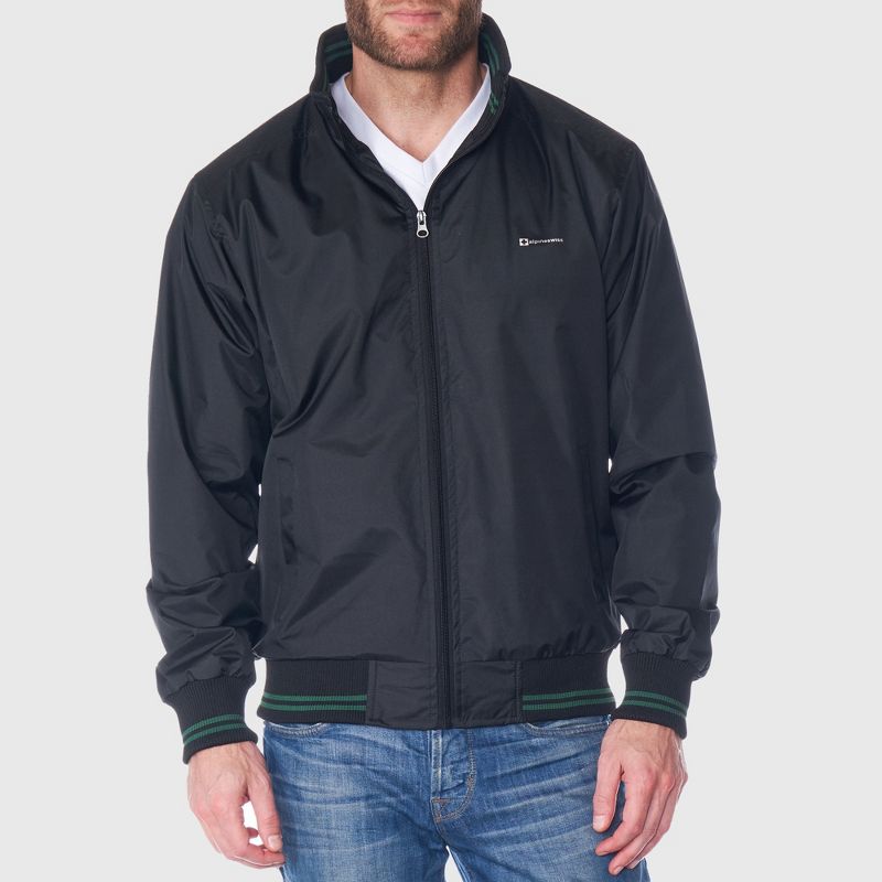 Alpine Swiss Alvin Mens Lightweight Bomber Jacket Casual Windbreaker Varsity Style Coat Versatile & Stylish BLK GRN XL