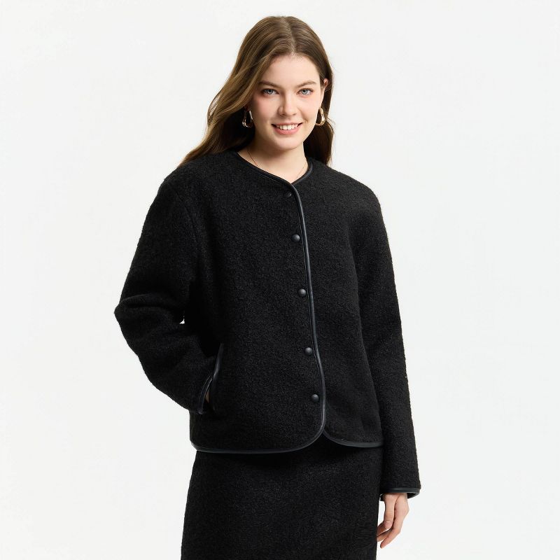 Women's Contrast Binding Jacket - A New Day™ Black M