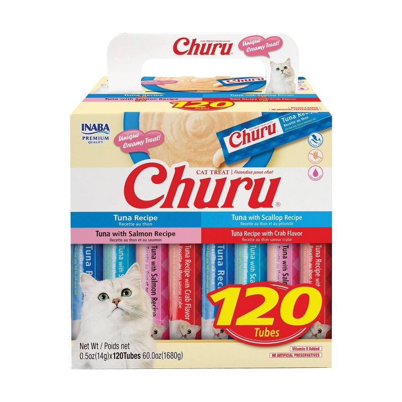 Inaba Churu Tuna Flavor Variety Box Lickable Cat Treats - 60oz/120ct