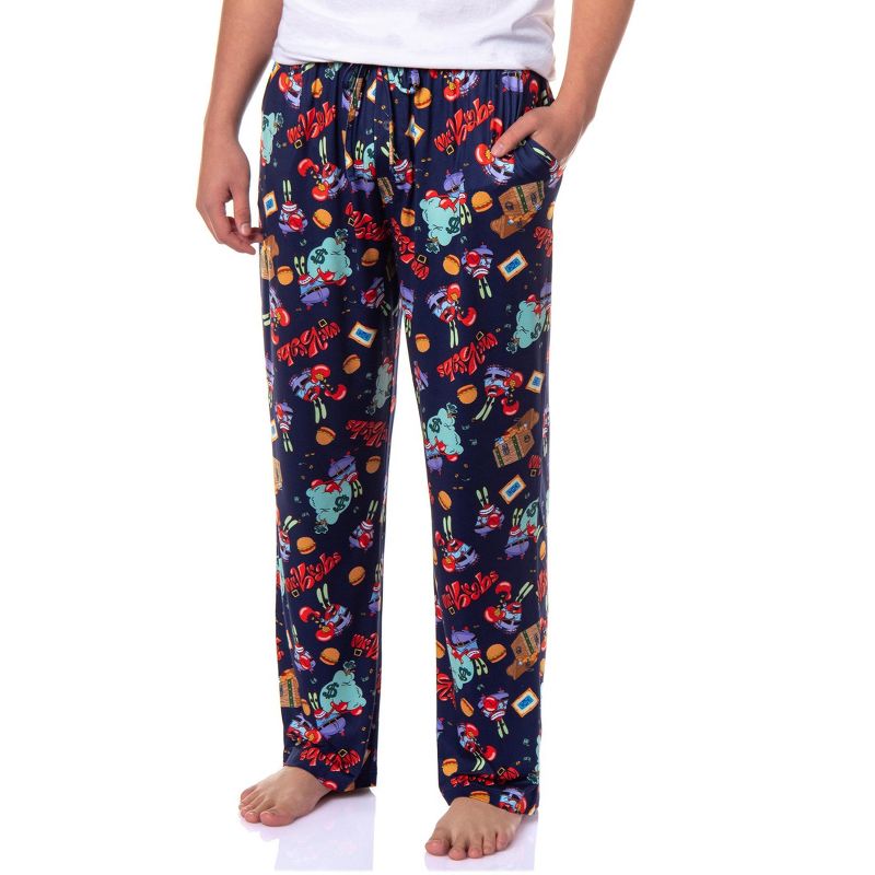 Intimo SpongeBob SquarePants Men's Mr. Krabs Money Tossed Print Sleep Pajama Pants (XL) Blue