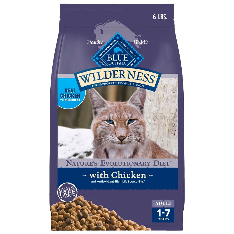 Blue Buffalo Wilderness Adult Dry Cat Food with Chicken & Lifesource Bites - 6lbs